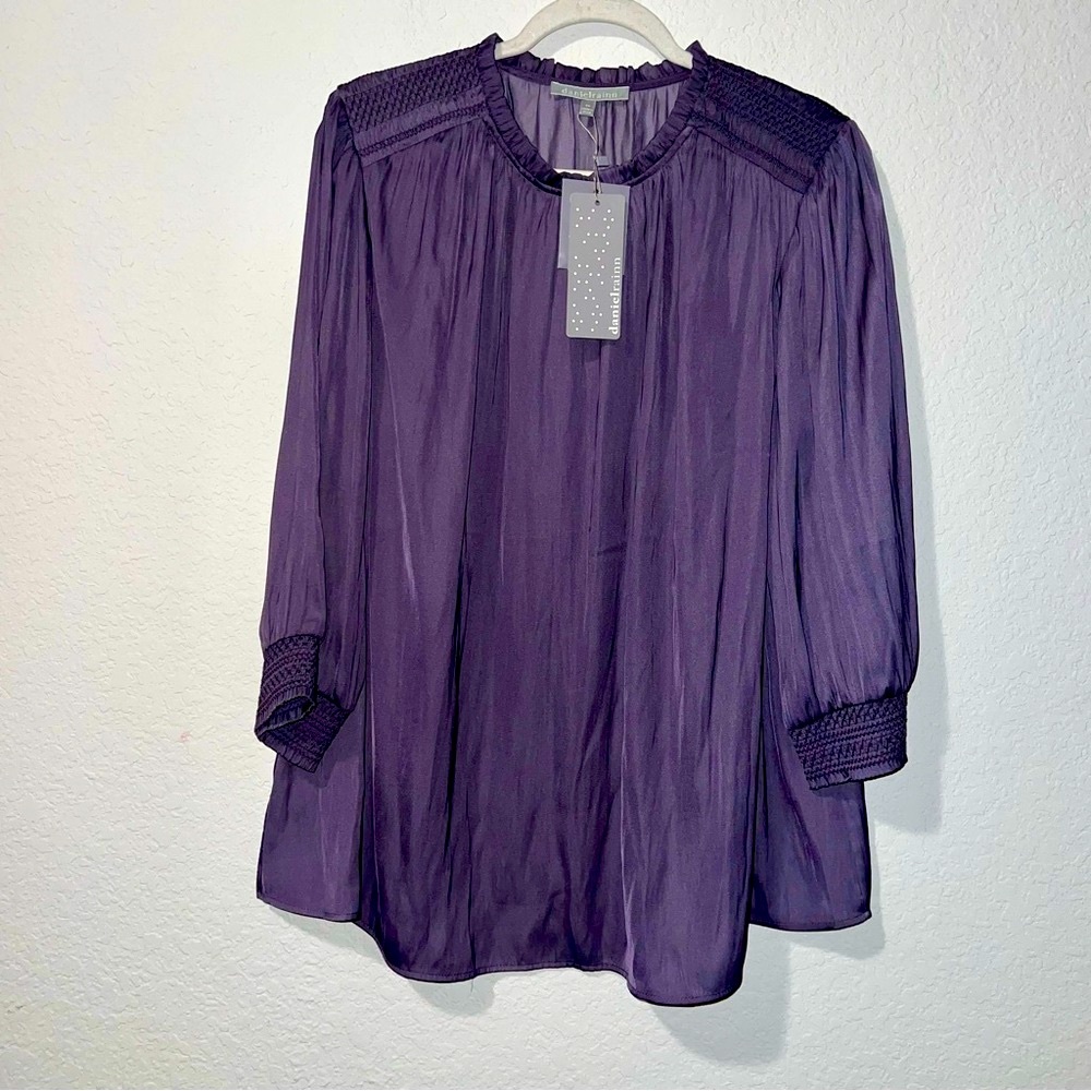 NWT Daniel Rainn Women's long sleeve Purple Blouse